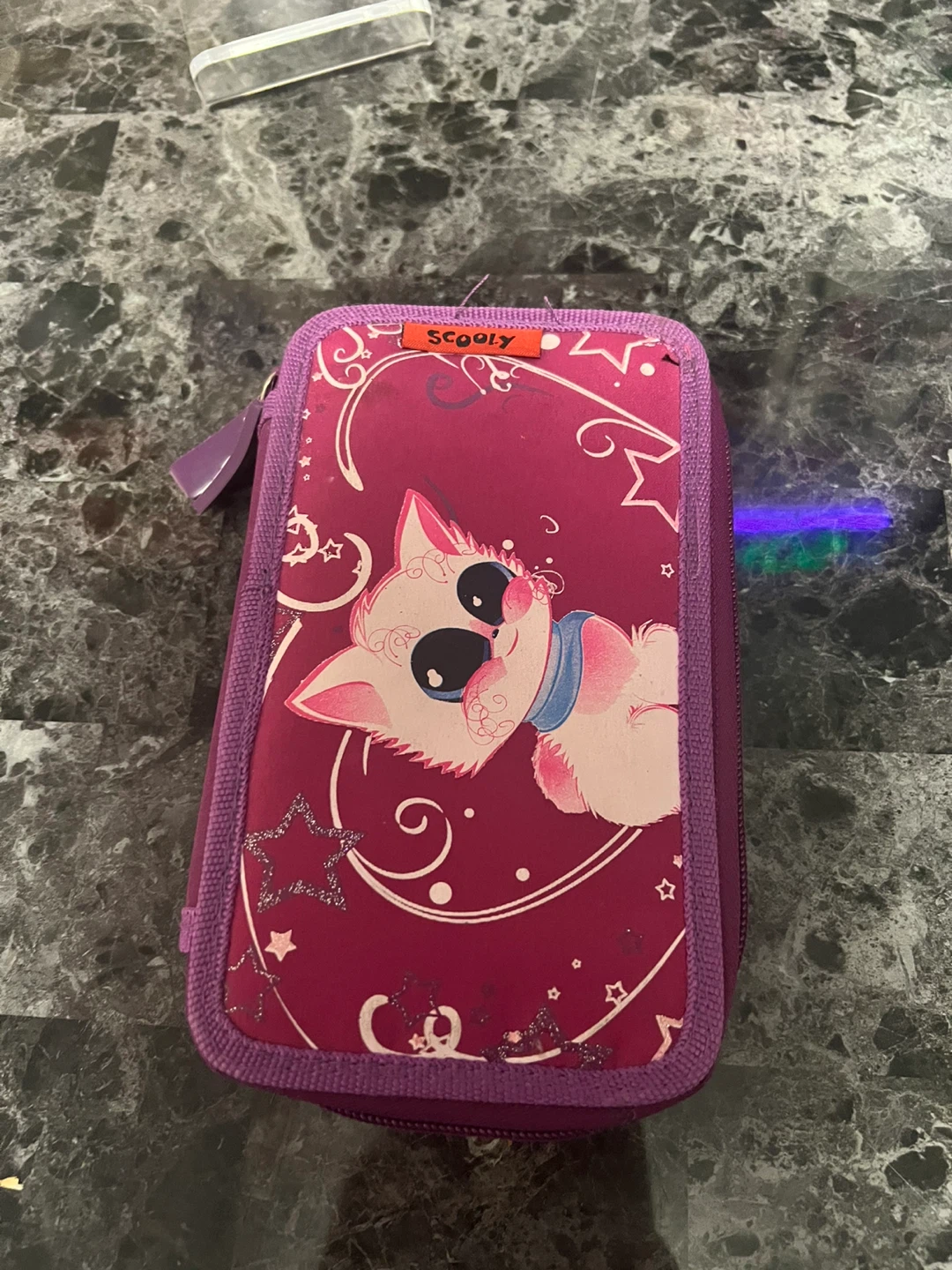 SCOOLY Purple Cat Pencil Case