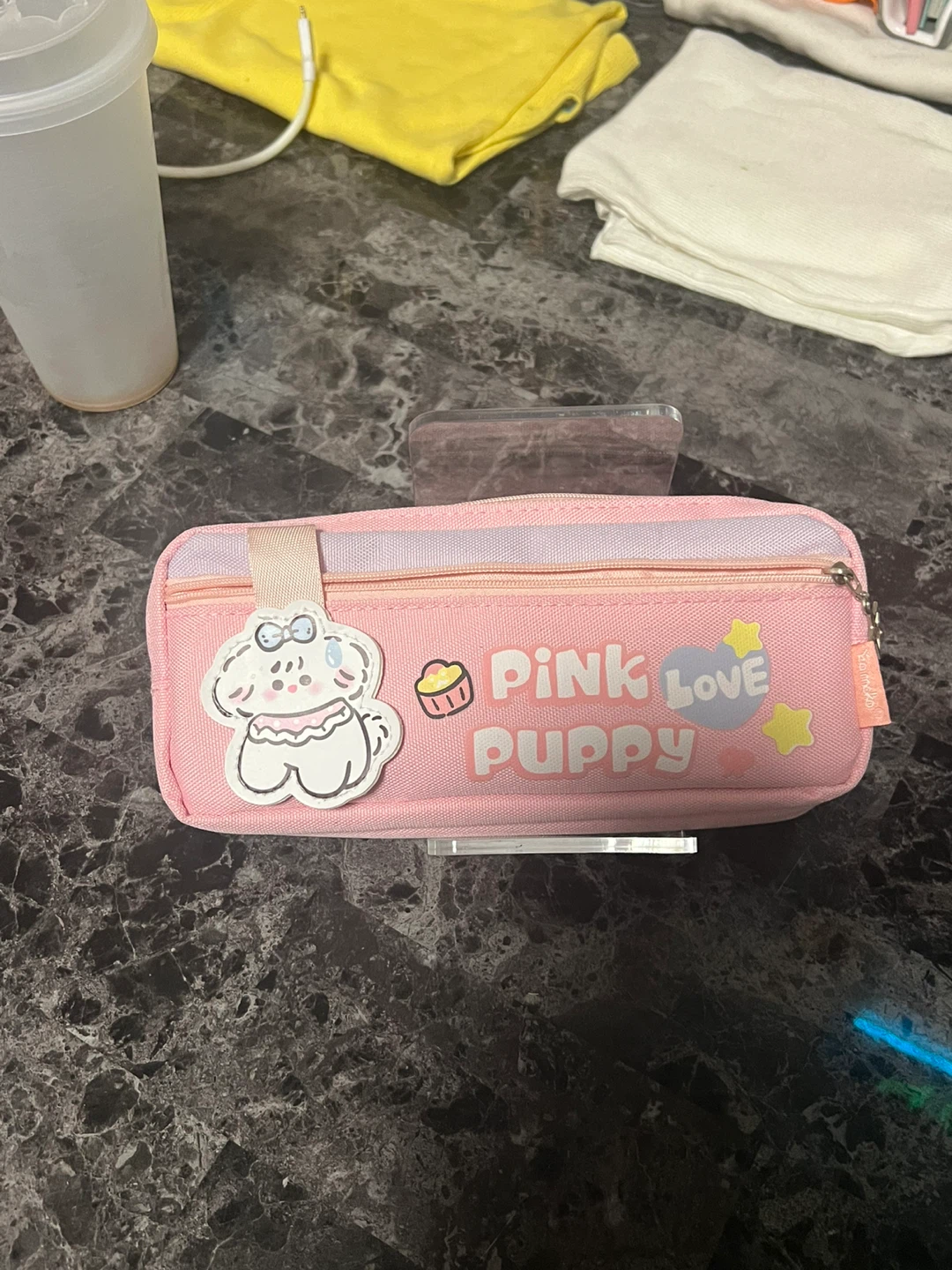 Pink Puppy Pencil Case
