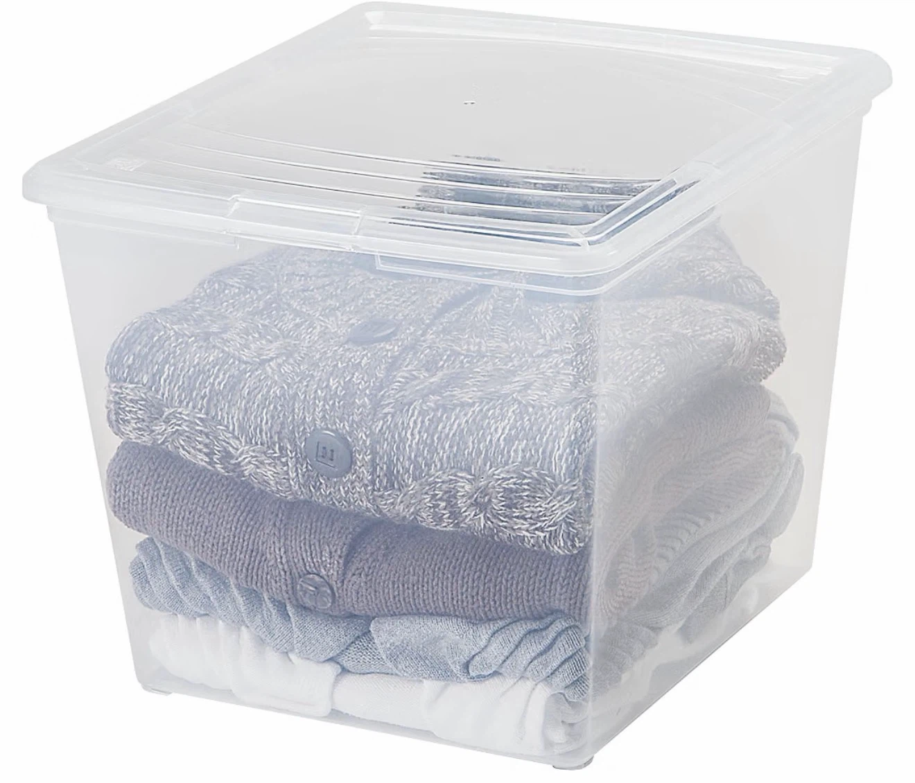 Bundle of Three (3) Clear Plastic Storage Bins