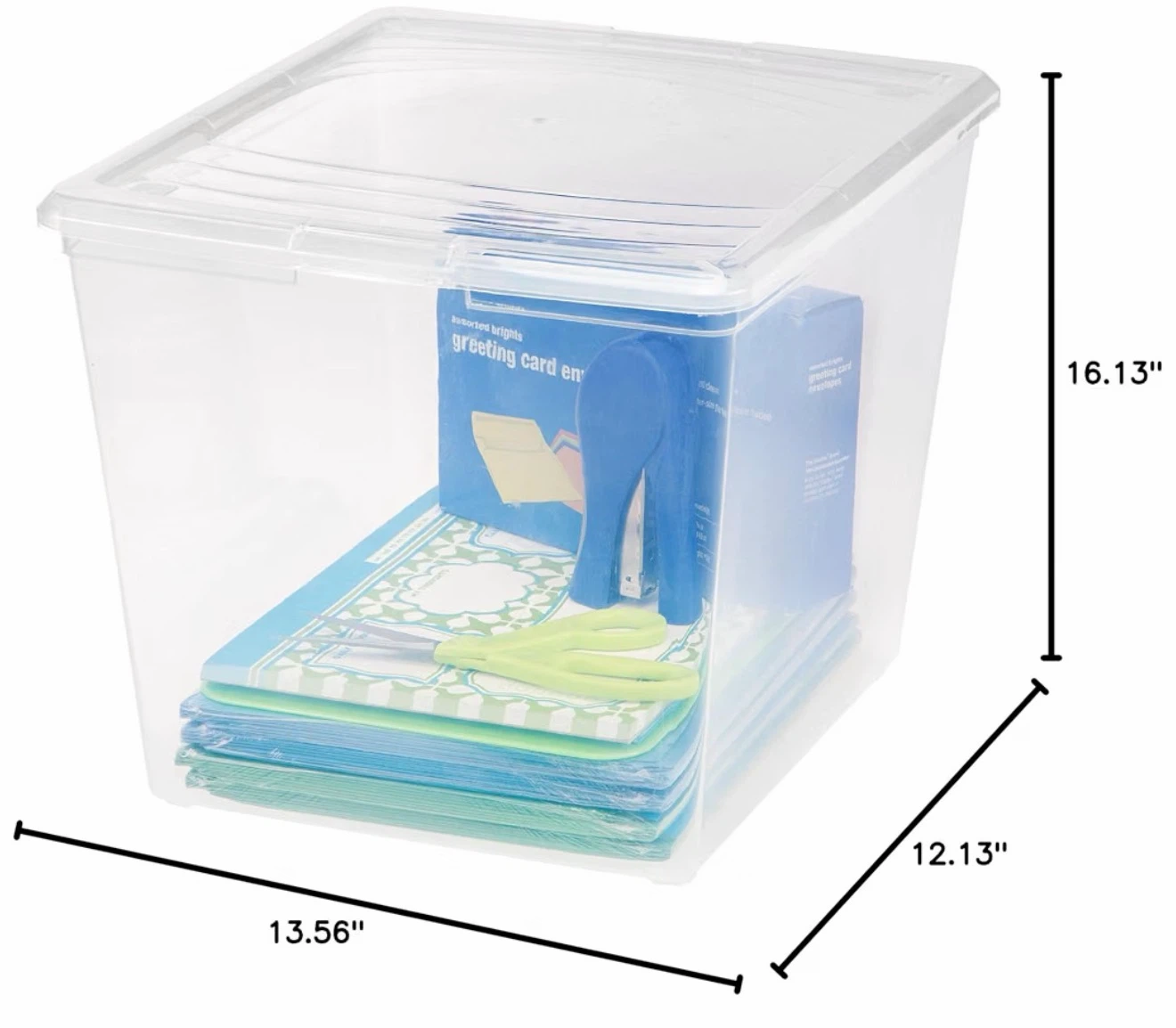 Bundle of Three (3) Clear Plastic Storage Bins - photo 2