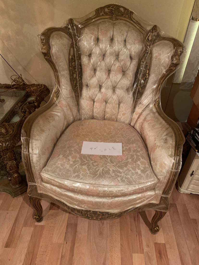 Queen Anne Style Couch and Chair  Gothic