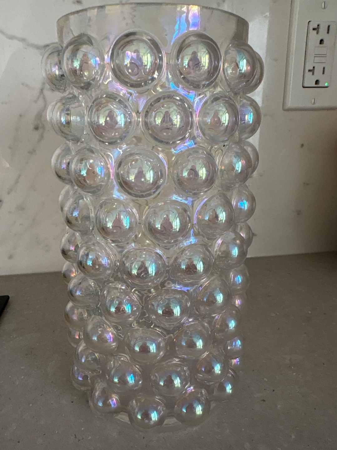 Iridescent Glass Bubble Vase