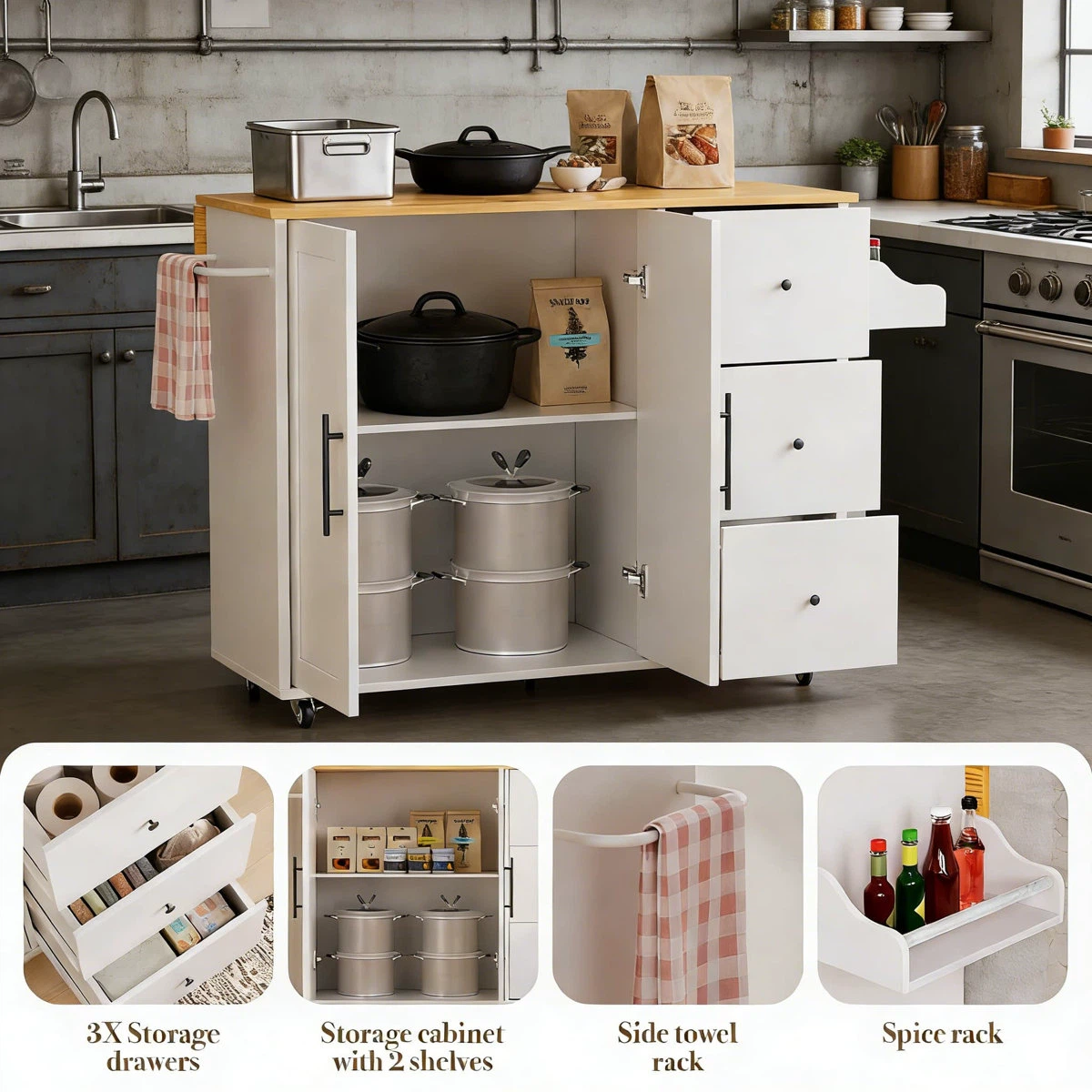 Kitchen Island Cart BRAND NEW - photo 2