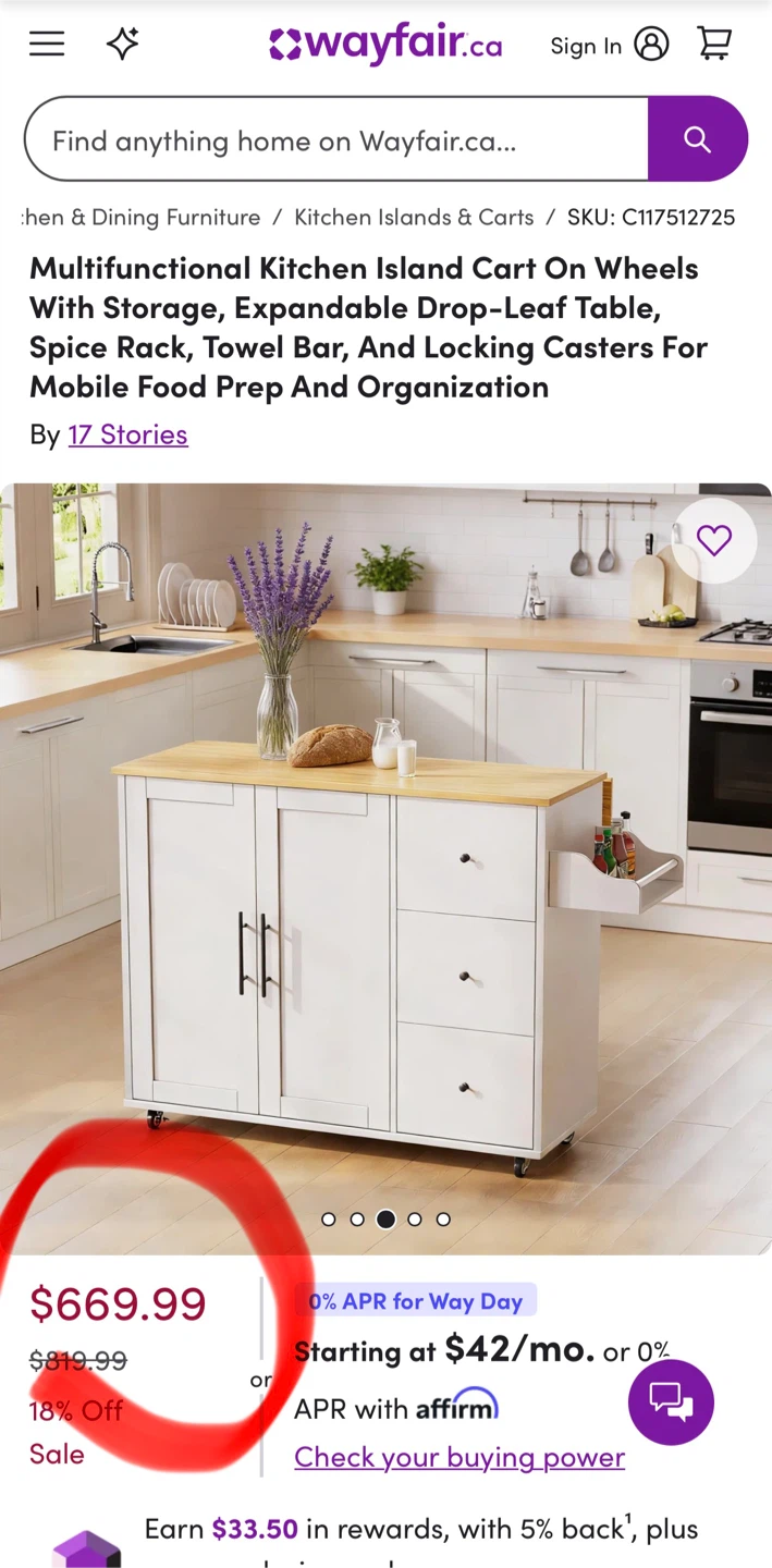 Kitchen Island Cart BRAND NEW - photo 4