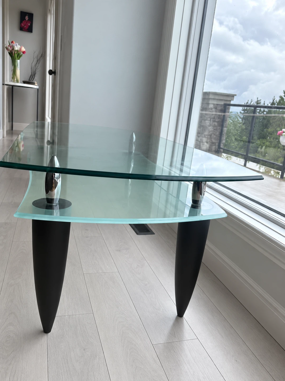 Super Comfortable Black Sofa Set & Modern Glass Coffee Table - photo 3