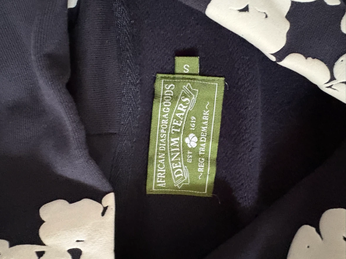 Navy blue denim tears hoodie - photo 4
