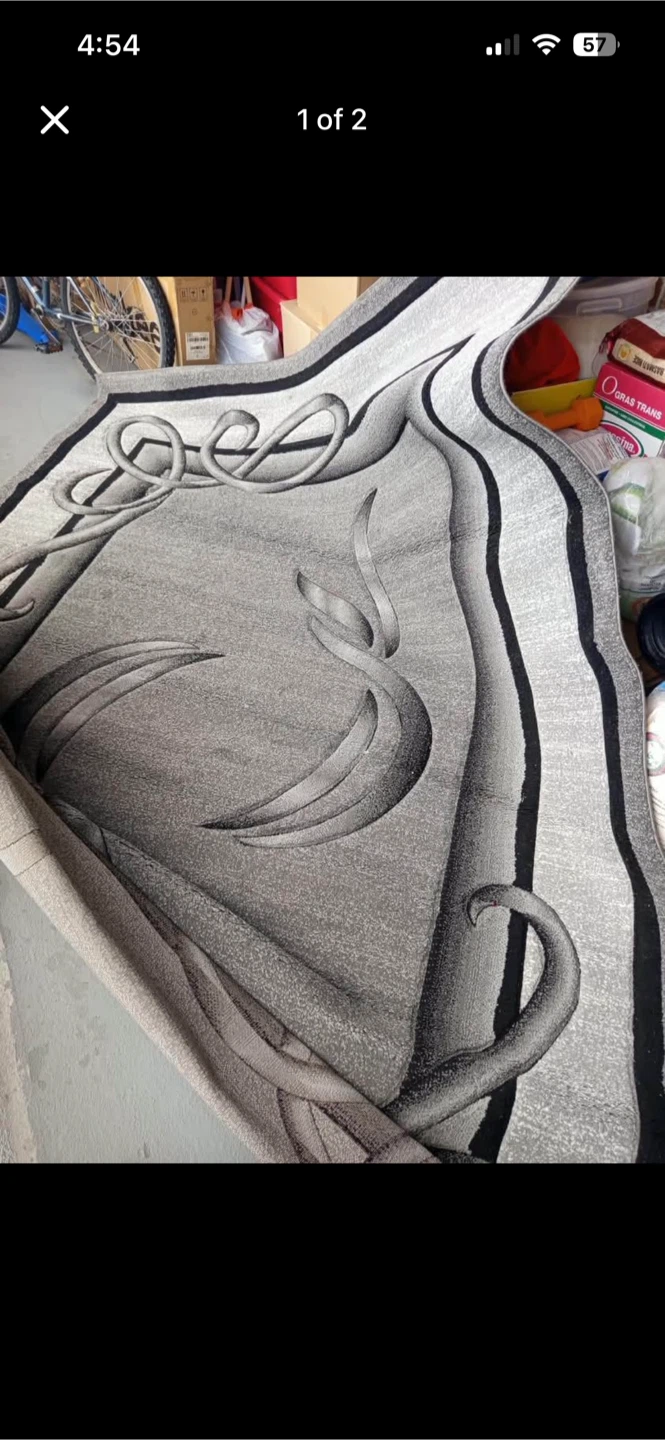 Modern grey and black area rug