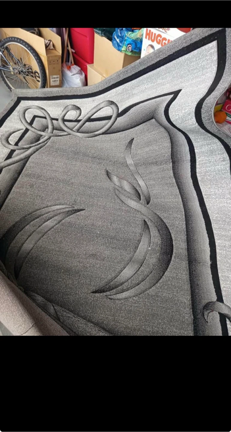Modern grey and black area rug - photo 2
