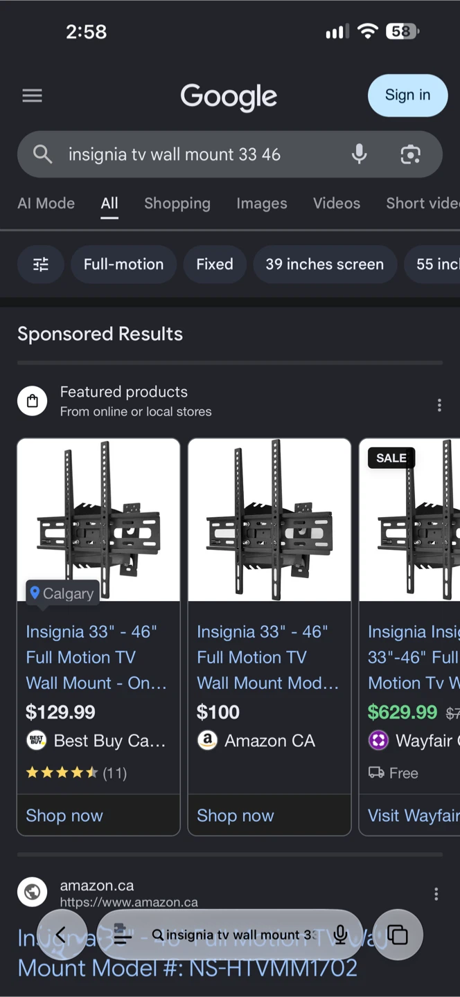 Insignia Full-Motion TV Wall Mount 33-46 inch - photo 3