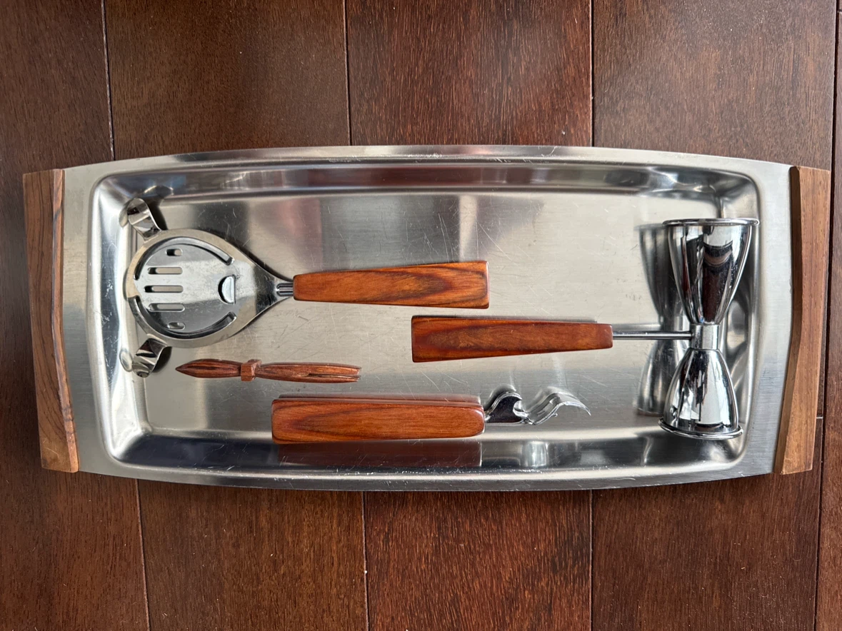 Vintage Stainless Steel Bar Tool Set