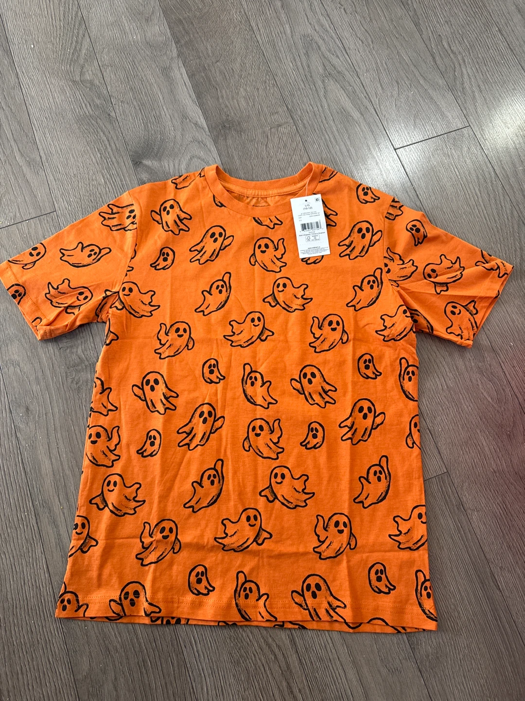George Orange Ghost Print T-Shirt