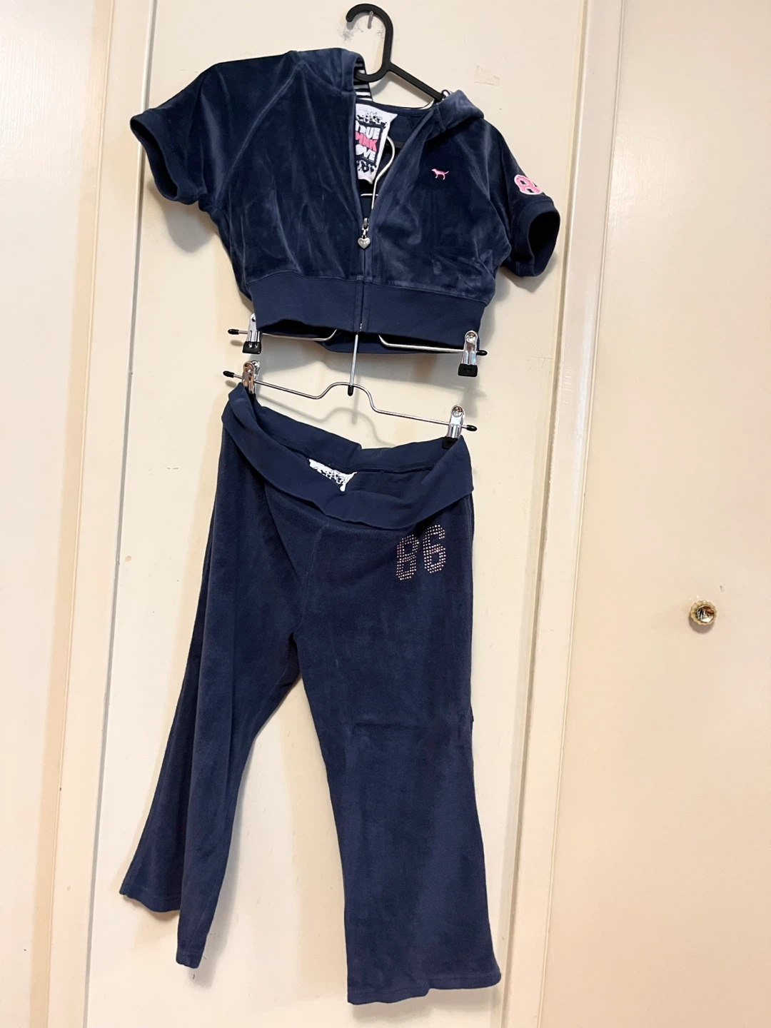 Victoria's Secret PINK Velour Short Sleeve Set Size S