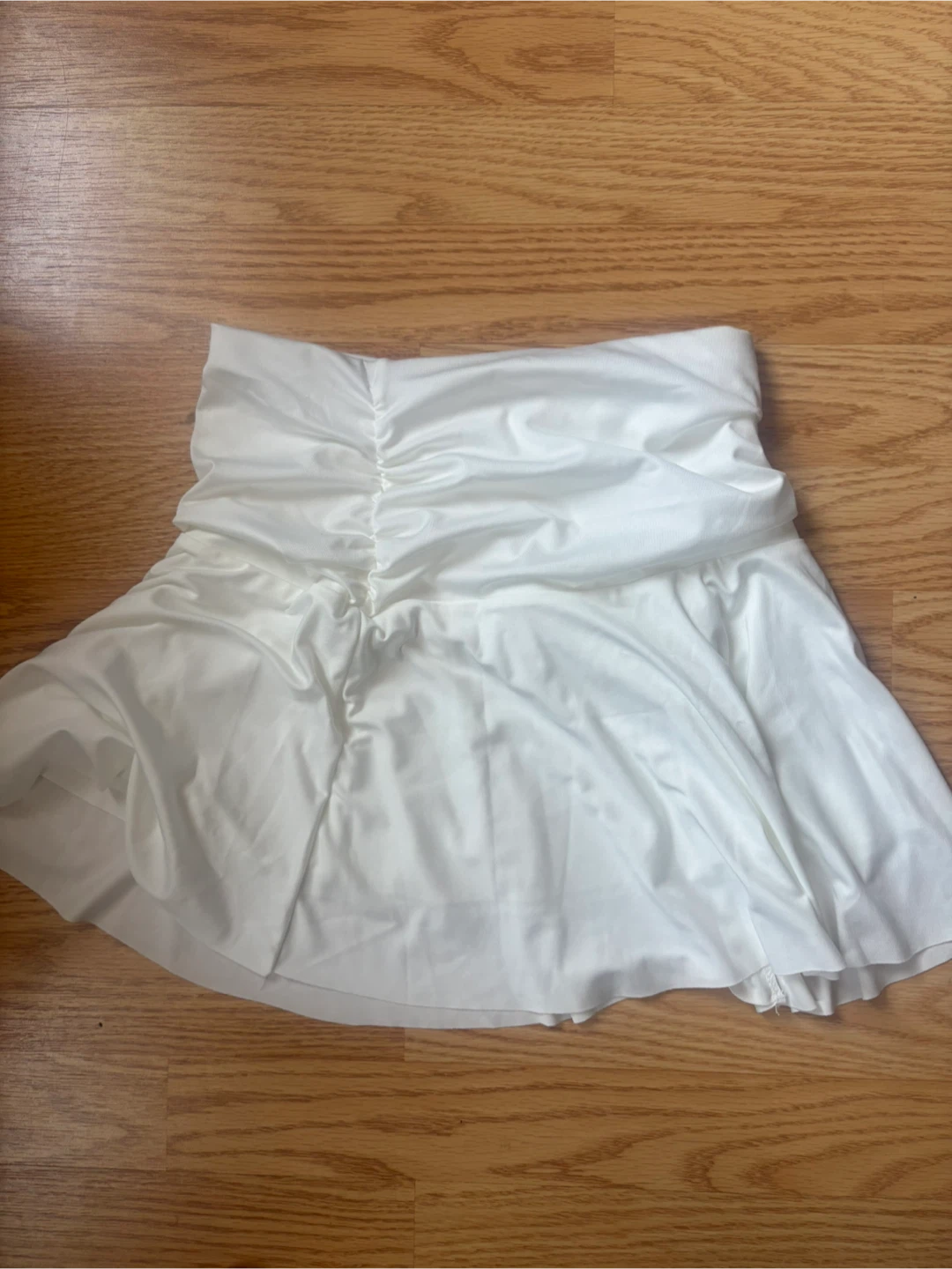 White Shein Ruched Mini Skirt