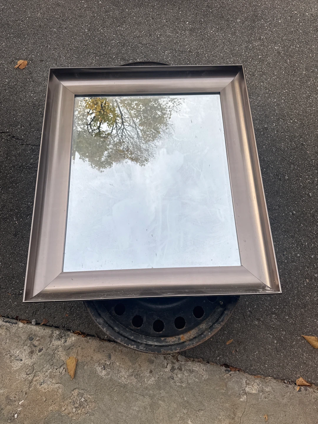 Wall Mirror with Brushed Metal Frame - photo 3