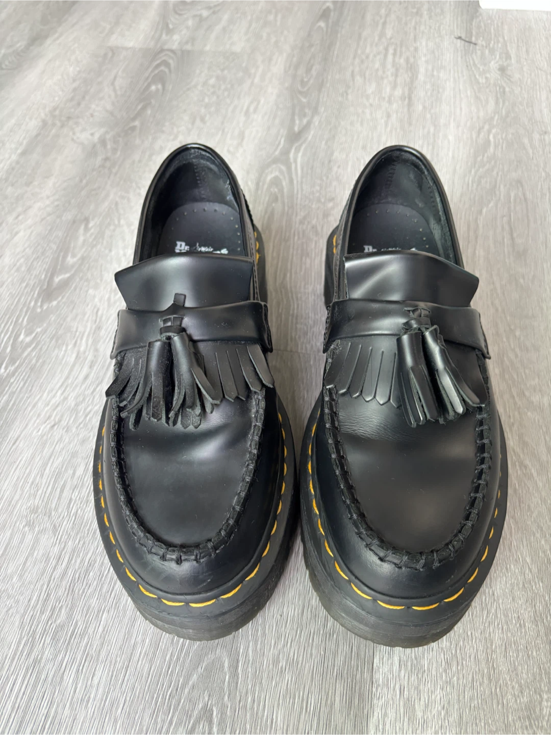 Dr. Martens Black Adrian Platform Tassel Loafers