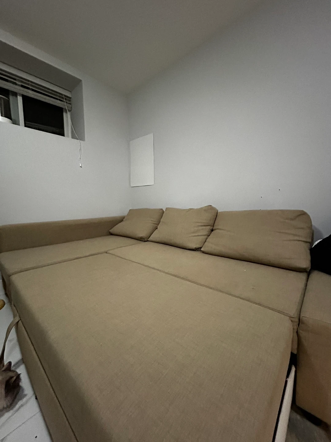 Beige Sectional Sofa Bed with Storage - photo 2