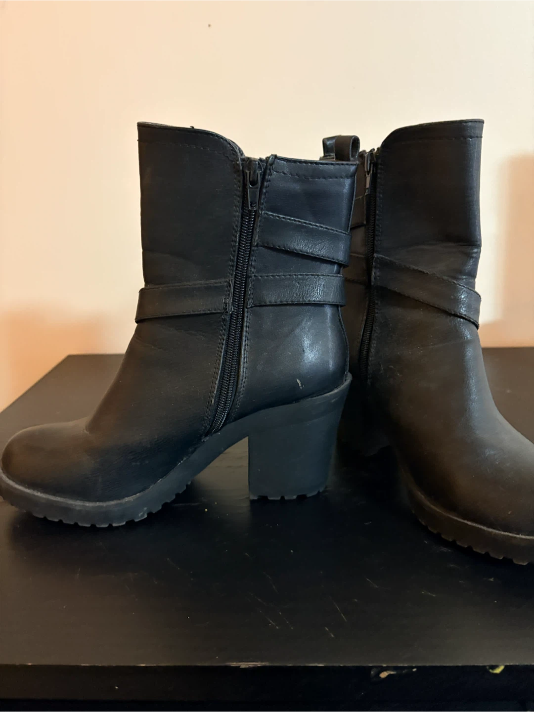 Black Heeled Ankle Boots Size 7.5 - photo 2