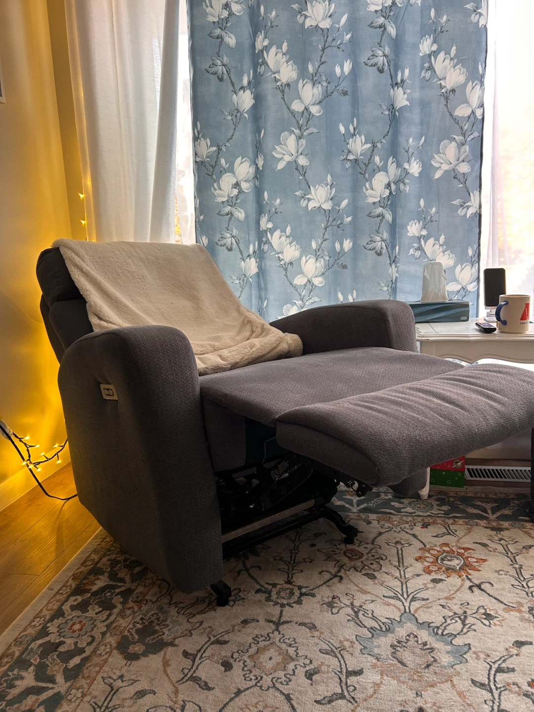 Elran Blue Fabric Power Recliner Chairs x2 - photo 4