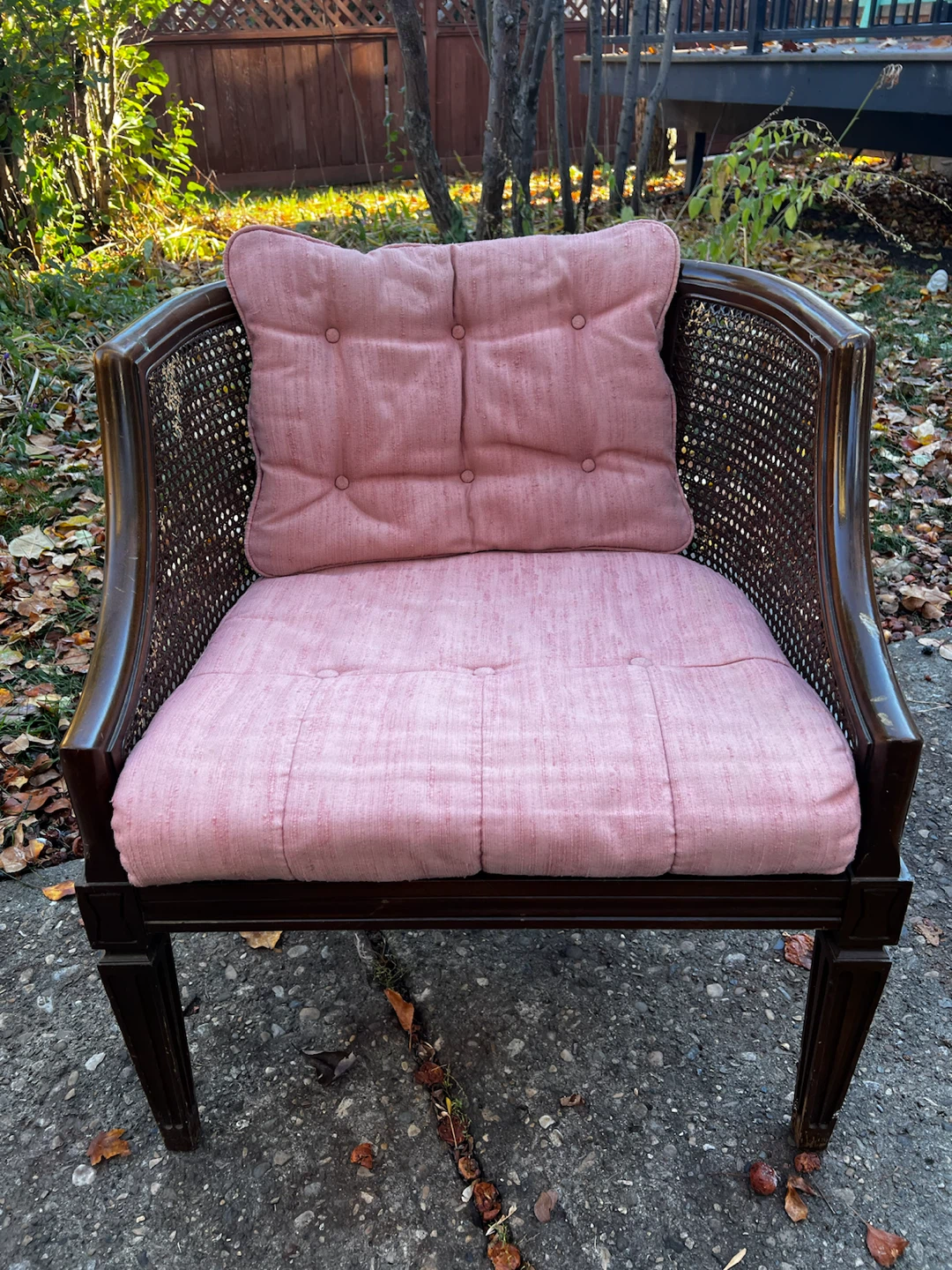 Beautiful vintage solid wood cane back chair - photo 2