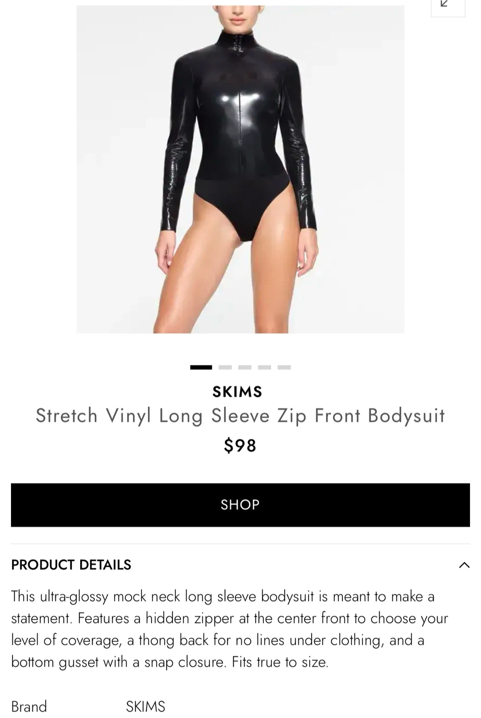 SKIMS Stretch Vinyl Long Sleeve Bodysuit - photo 4