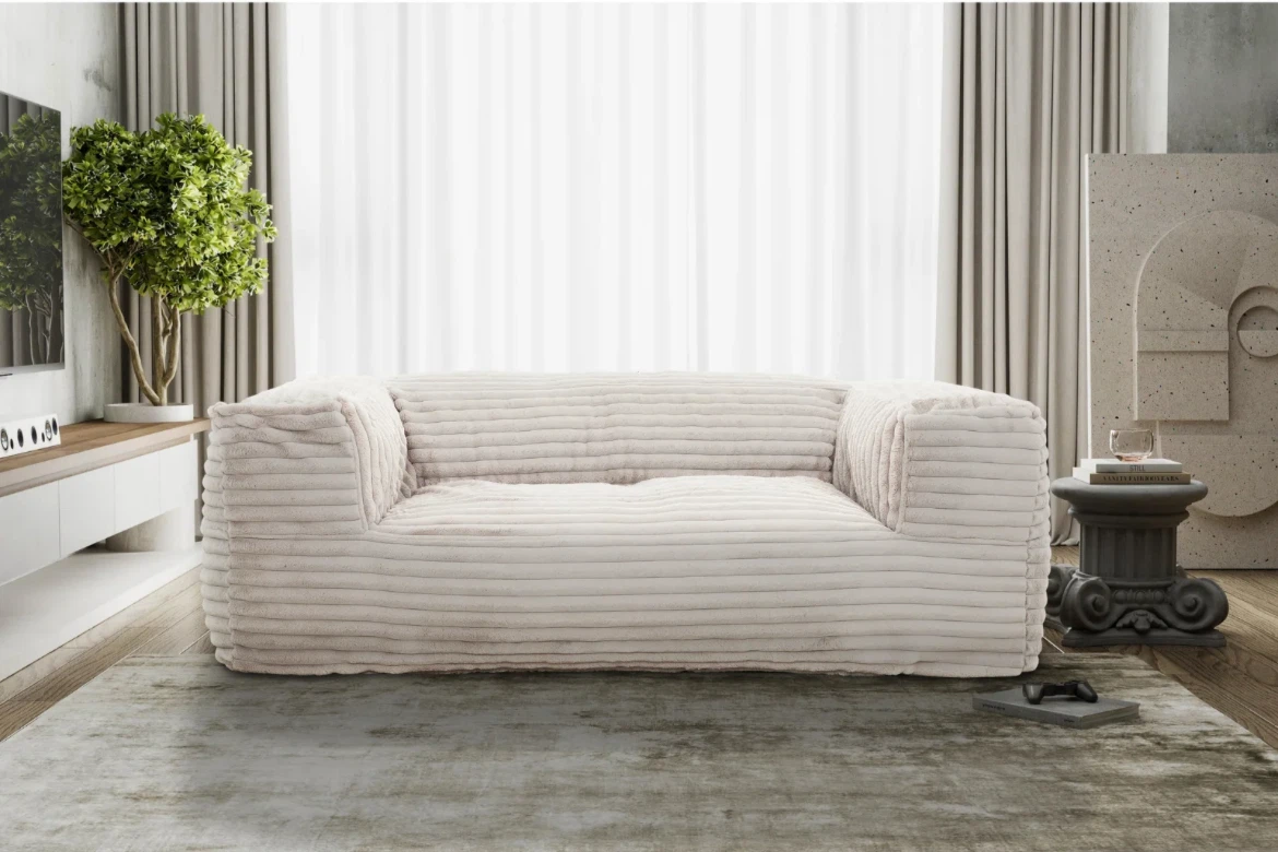 REDD TAUPE BEAN BAG SOFA