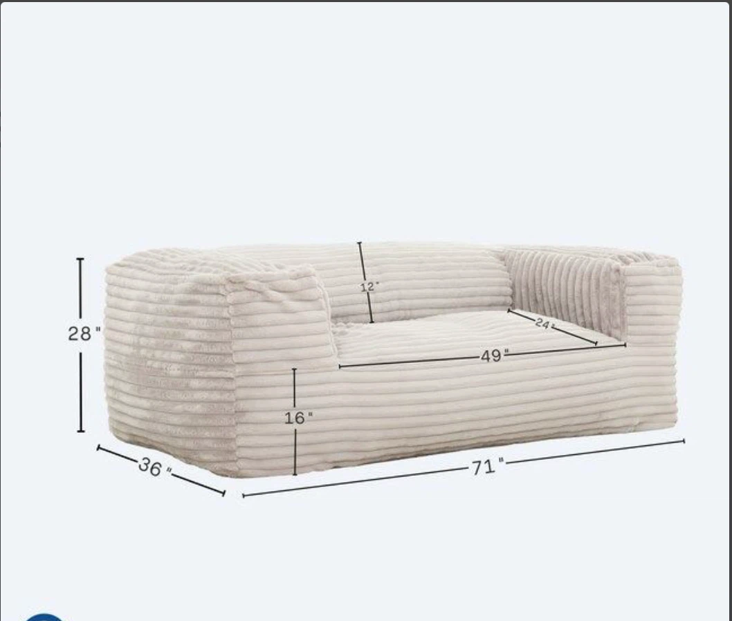 REDD TAUPE BEAN BAG SOFA - photo 2