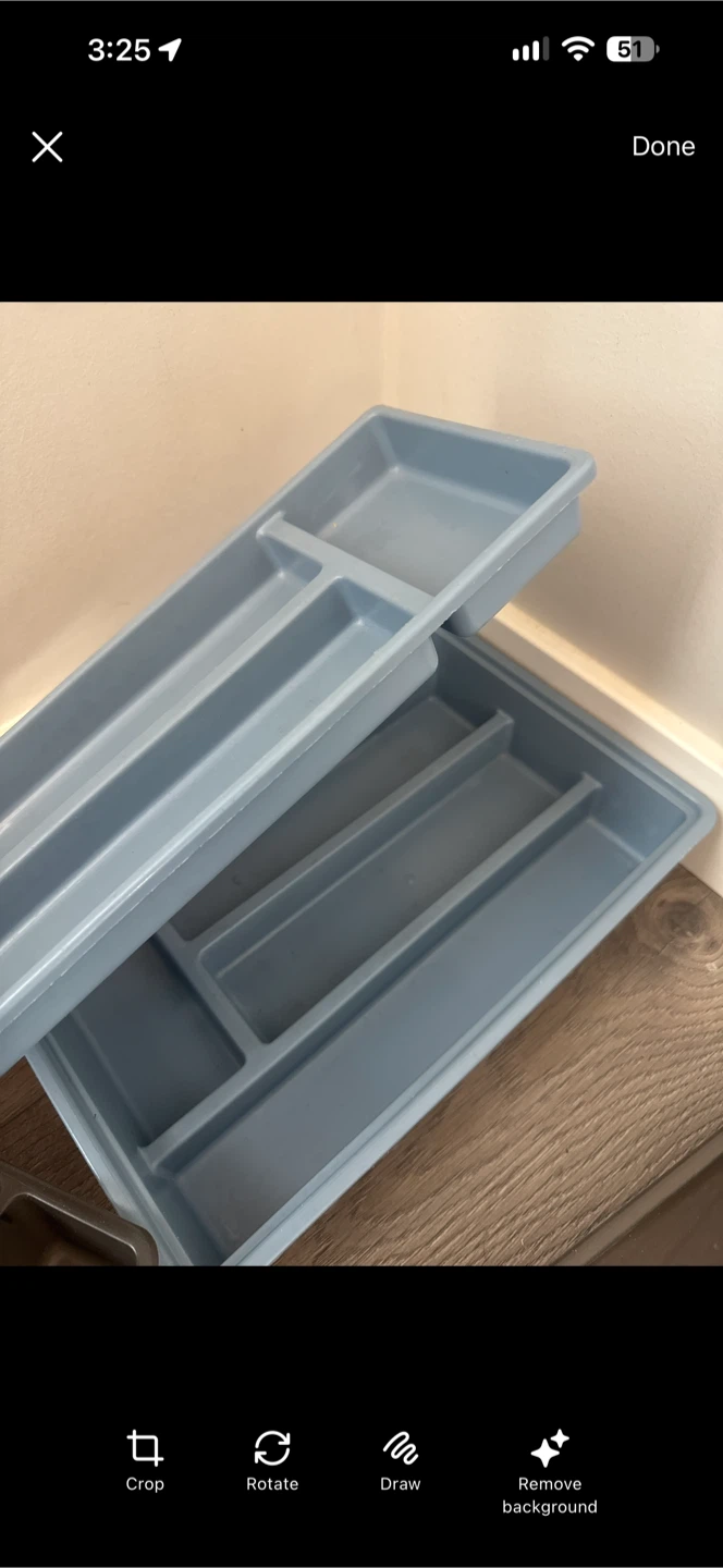 Set of Two Blue Plastic Cutlery Trays - photo 2