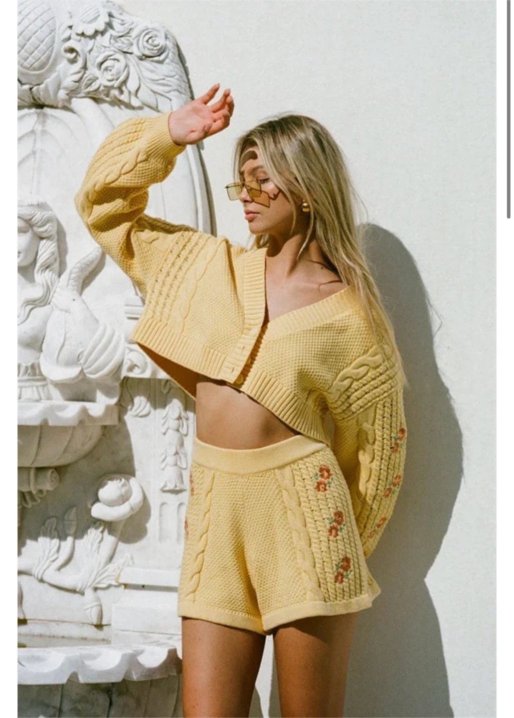 Sabo Vacation set yellow cardigan and shorts set - photo 2