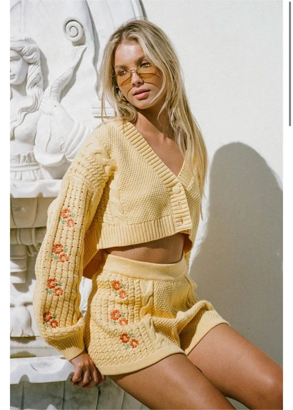 Sabo Vacation set yellow cardigan and shorts set - photo 3
