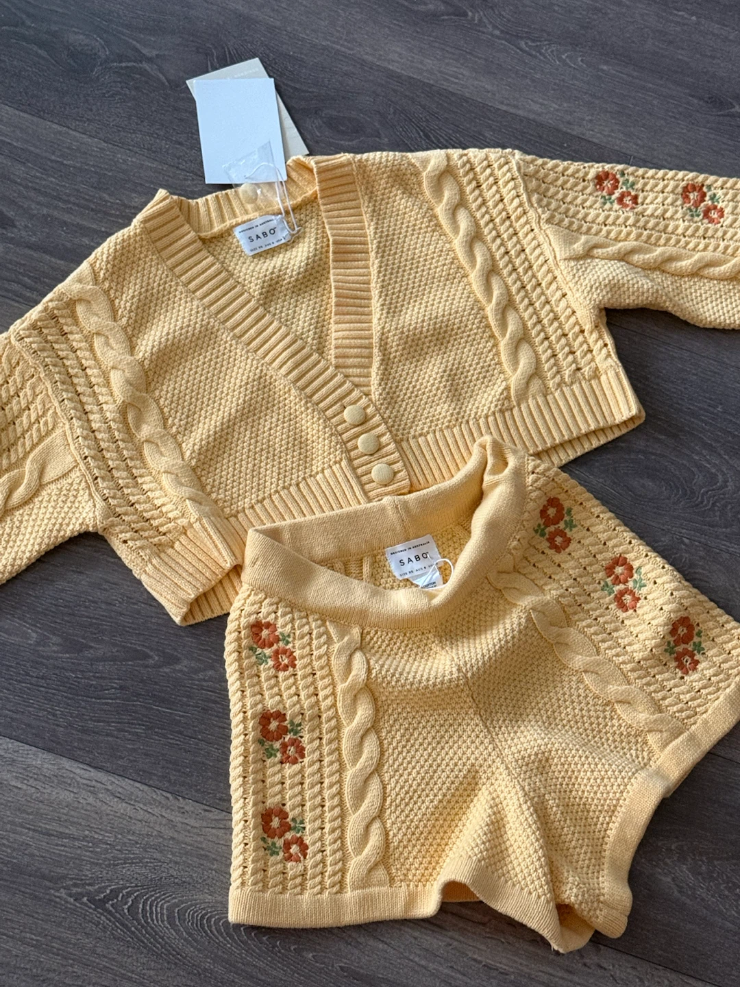 Sabo Vacation set yellow cardigan and shorts set - photo 4
