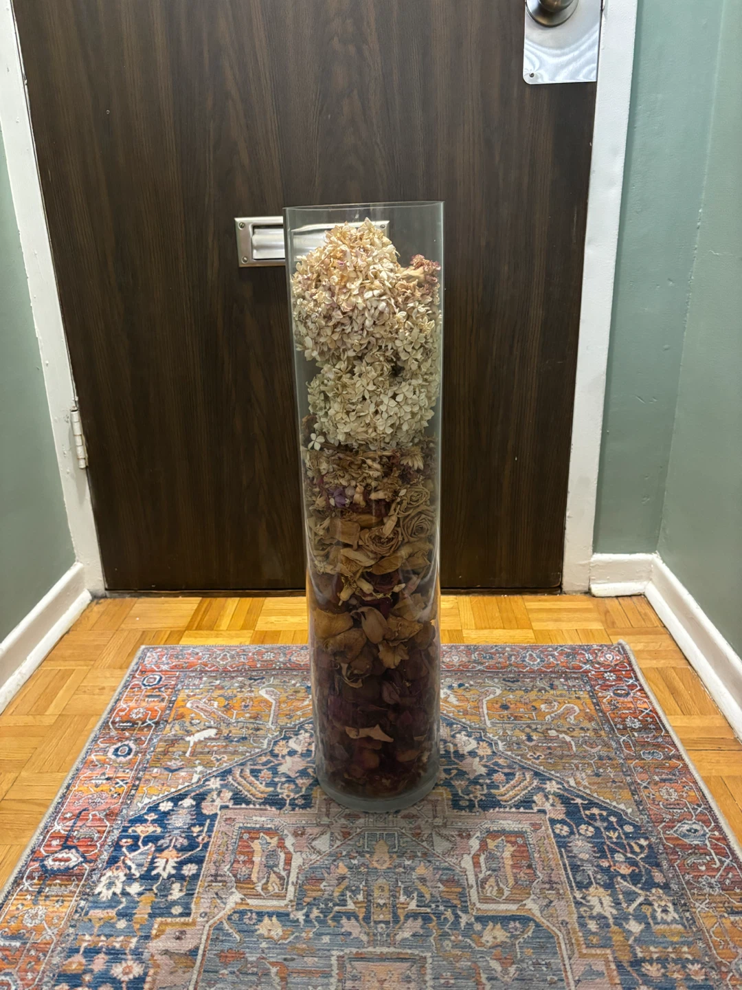 Large Clear Glass Cylinder Vase