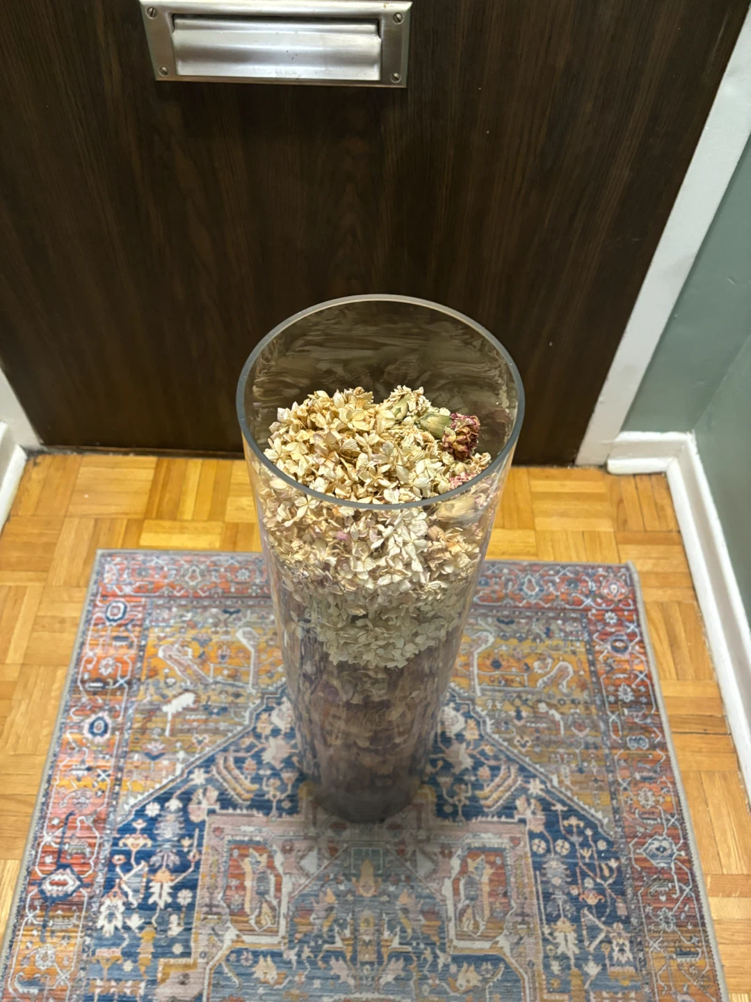Large Clear Glass Cylinder Vase - photo 2