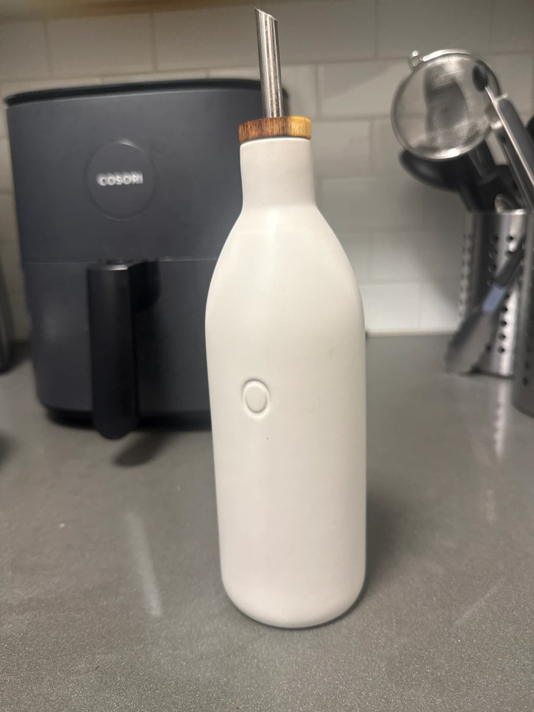 White Ceramic Olive Oil Dispenser
