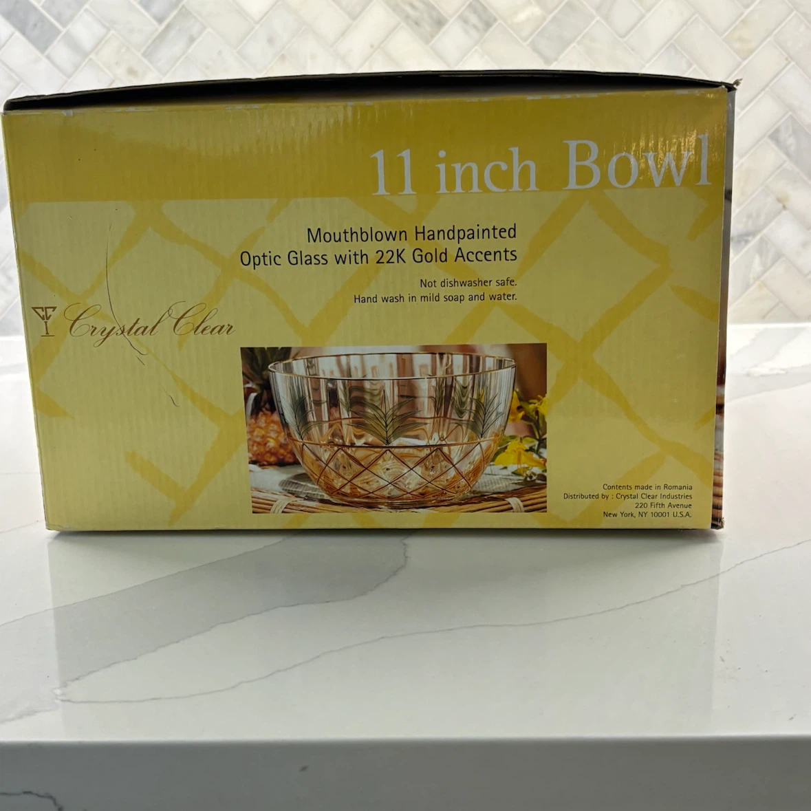 Crystal Clear 11-inch Pineapple Glass Bowl - photo 2