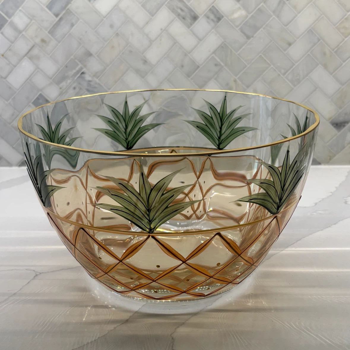Crystal Clear 11-inch Pineapple Glass Bowl - photo 4