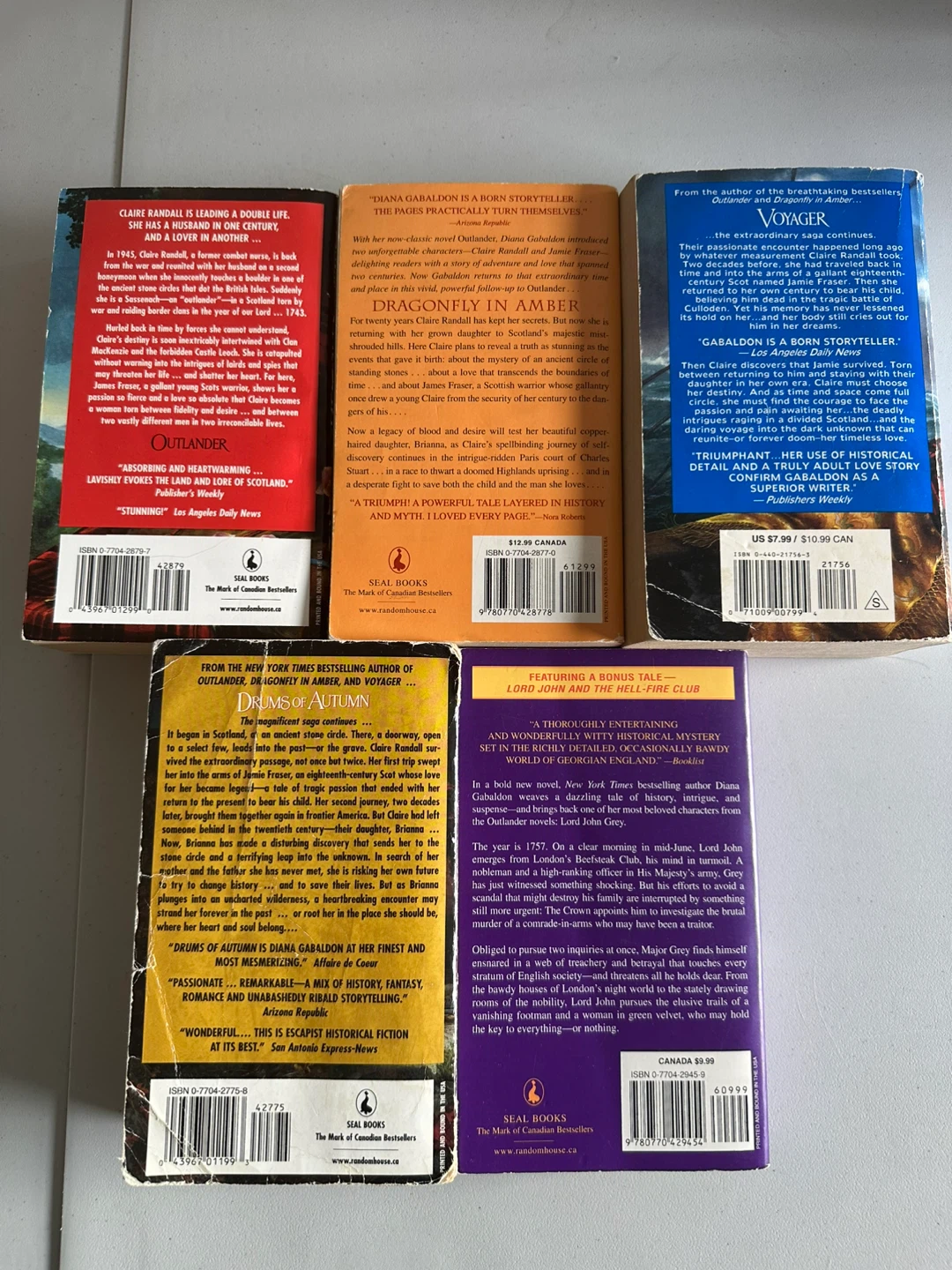5 Diana Gabaldon Outlander series books - photo 2