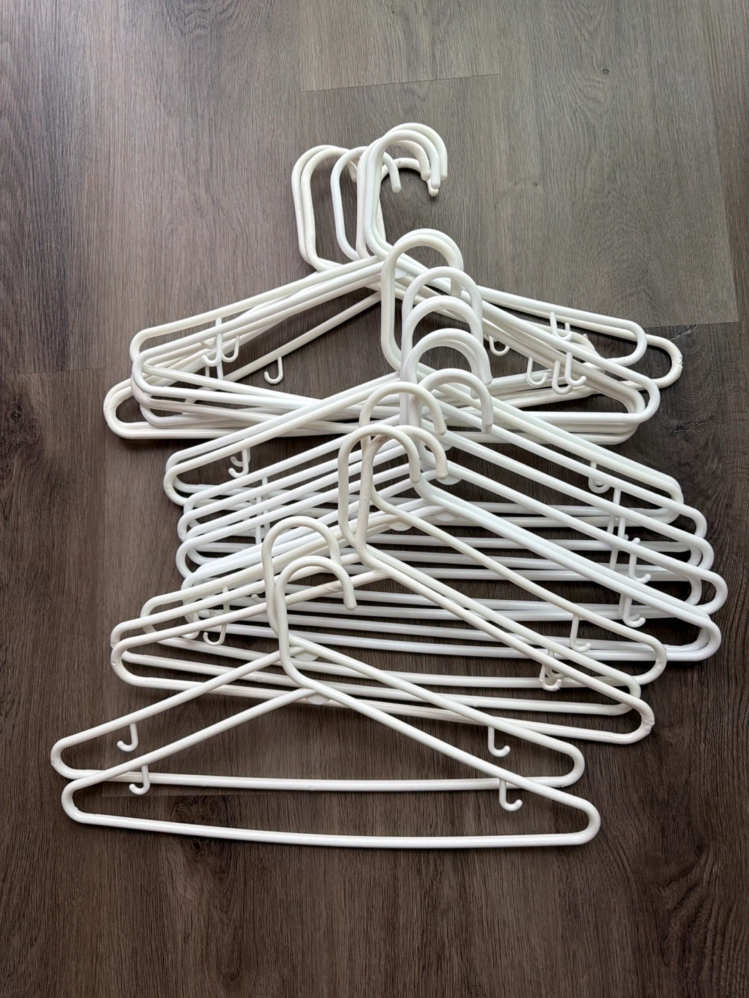 Set of 21 White Plastic Clothing Hangers