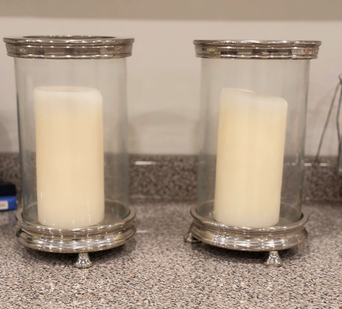 Set of Two Silver  Candle Holders ( from bowring  store)