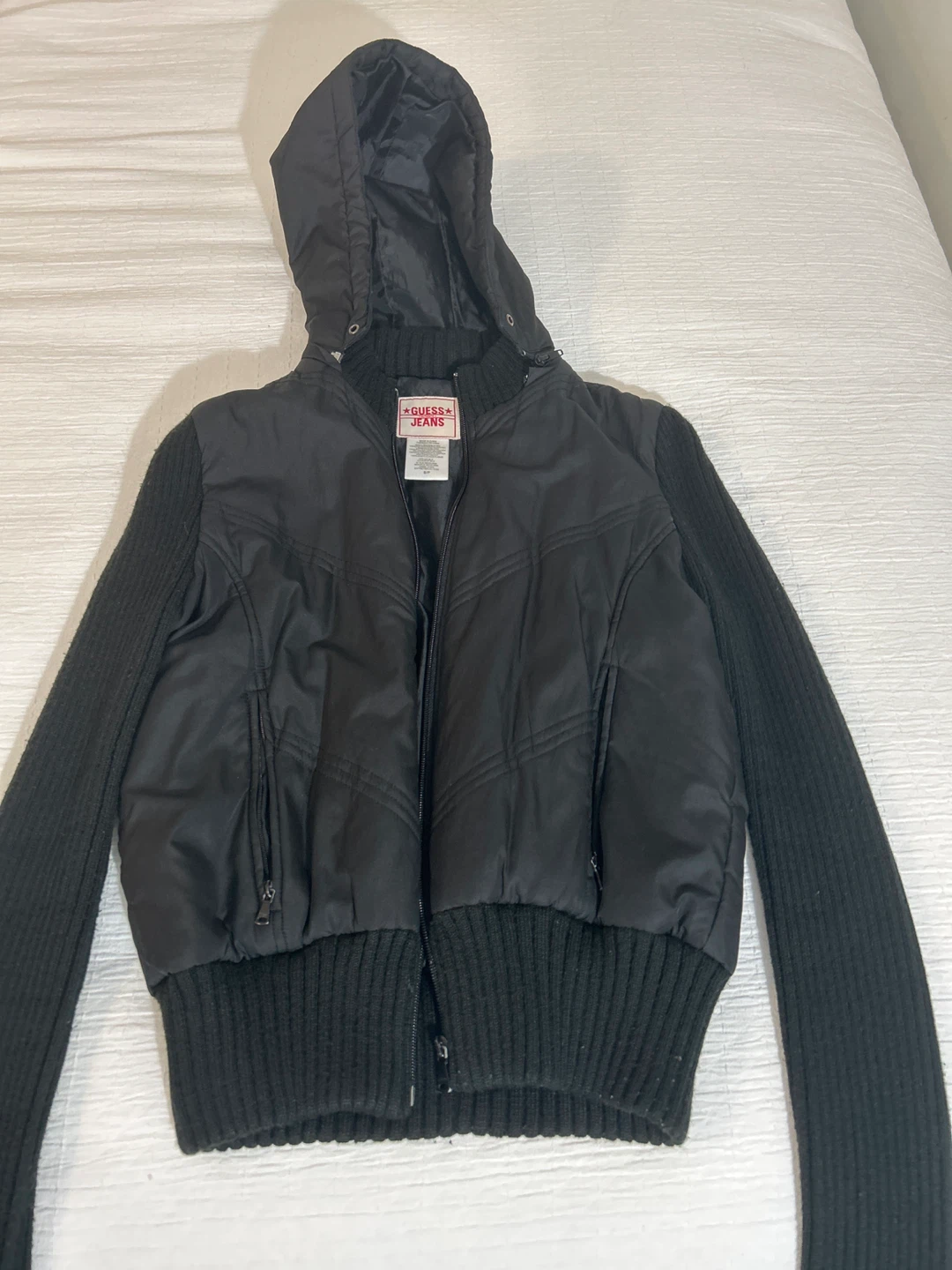 Guess Jeans Black Hooded Jacket