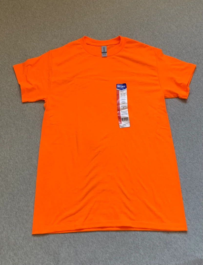 Gildan Heavy Cotton T-Shirt Safety Orange - Size Small