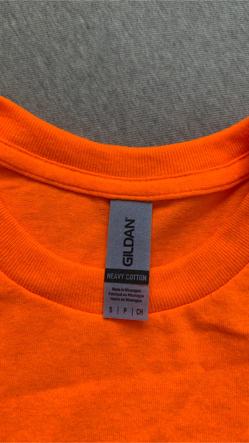 Gildan Heavy Cotton T-Shirt Safety Orange - Size Small - photo 4