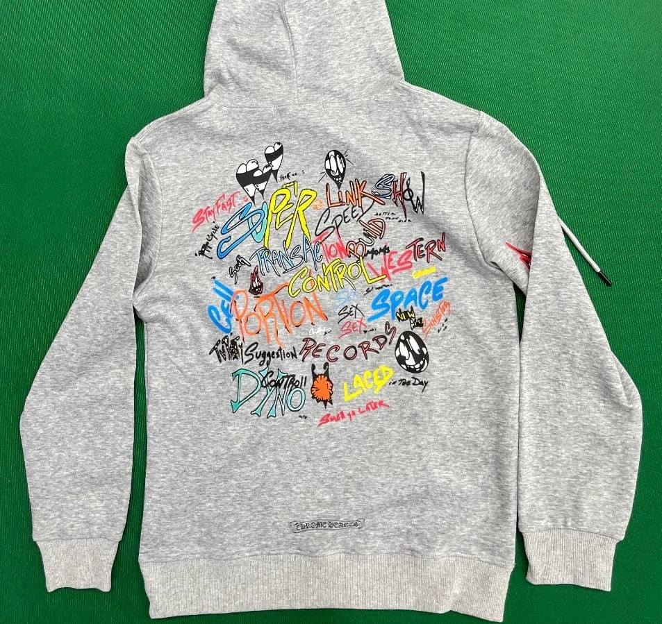Chrome Hearts Grey Graphic Hoodie - photo 2