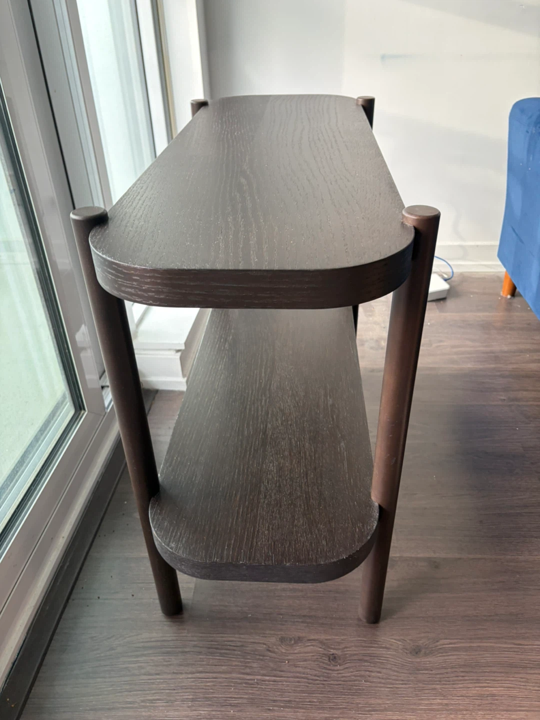 Dark Wood Two-Tier Console Table