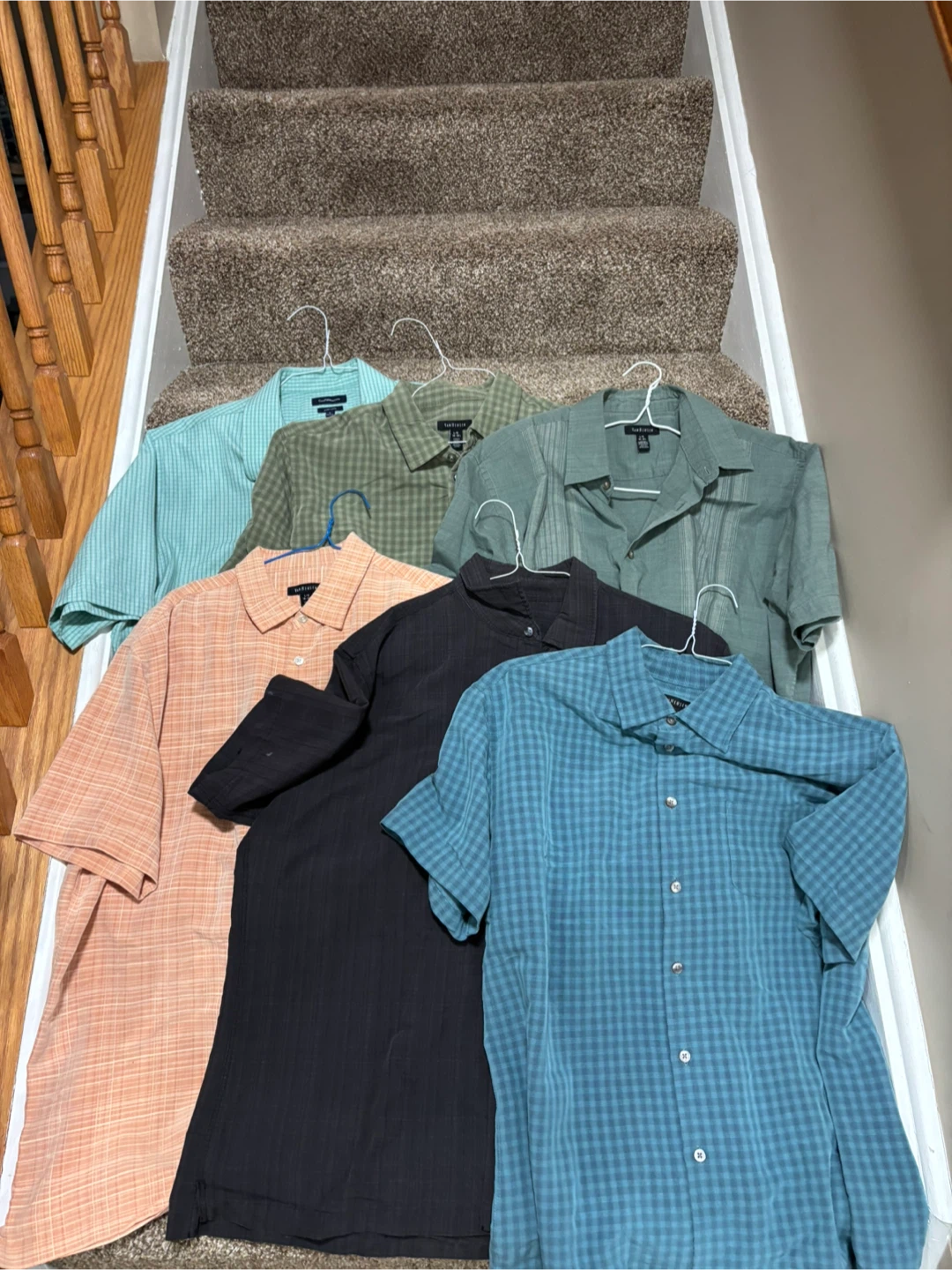 Set of 6 Men's Short-Sleeve Button-Down Shirts