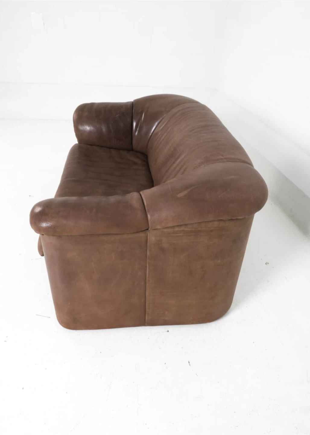 1970s Vintage De Sede DS-95 Swiss Leather Loveseat Sofa - photo 2