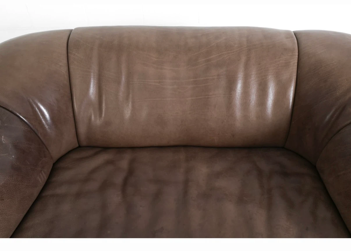 1970s Vintage De Sede DS-95 Swiss Leather Loveseat Sofa - photo 3