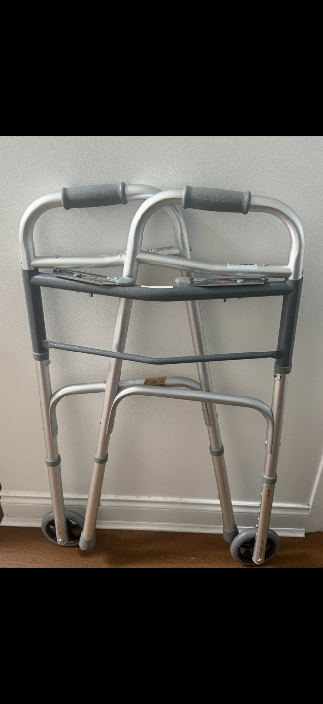 Two wheel folding walker