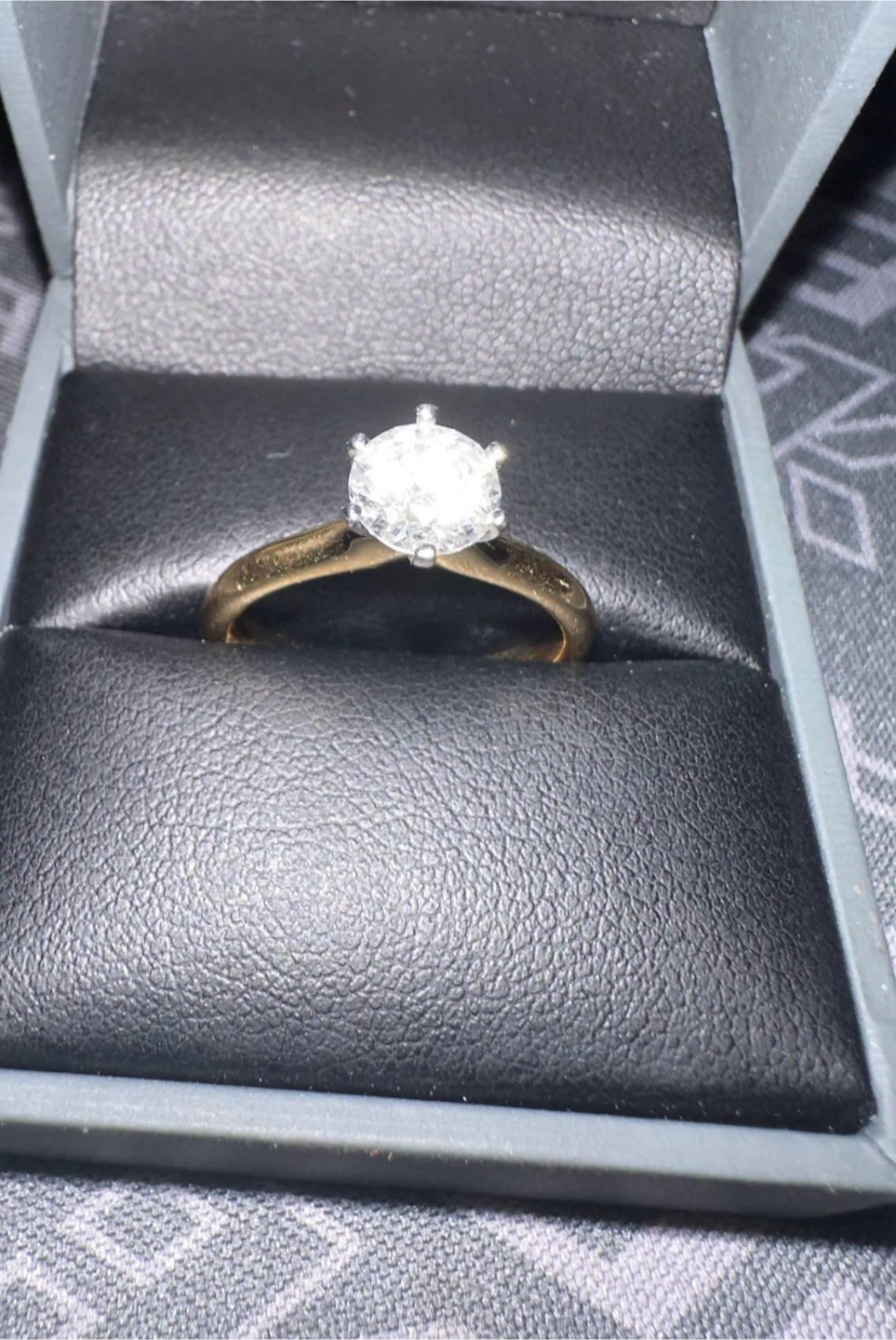 18kt Gold Solitaire and 14kt Gold Diamond Accent Ring - photo 4