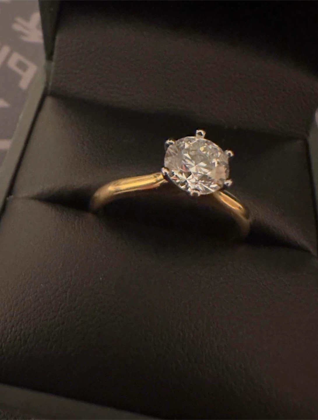 18kt Gold Solitaire and 14kt Gold Diamond Accent Ring - photo 5