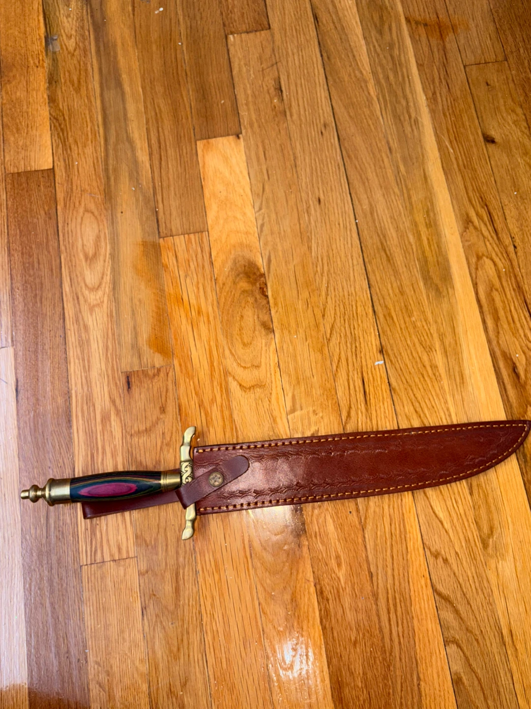 Decorative Collector's Knife with Leather Sheath